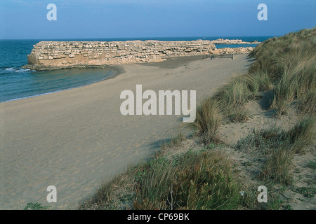 Espagne Catalogne L'Escala. Ruines de l'ancien grec Ampurias romaine (Empuries). Ville grecque, fondée en sixième siècle avant J.-C. L'Époque hellénistique Banque D'Images