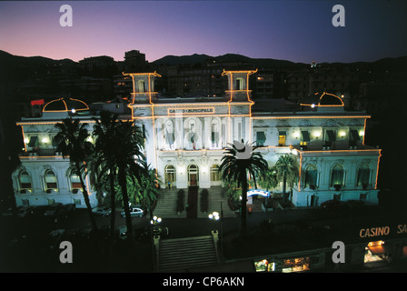 Ligurie San Remo Casino 'Nuit Banque D'Images