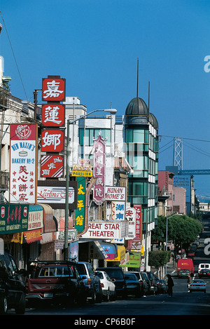 USA - Californie - San Francisco Chinatown Avenue Grant. Banque D'Images