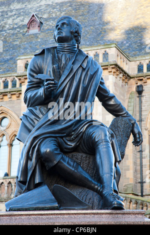 Robert Burns Statue Square Albert à Dundee en Écosse Banque D'Images