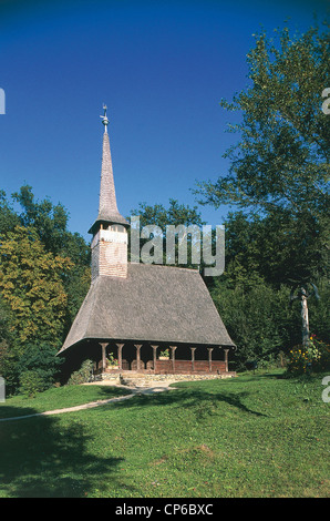 Roumanie Dumbrava Sibiului OPEN AIR MUSEUM ASTRA église en bois BEZDED-Salaj Banque D'Images