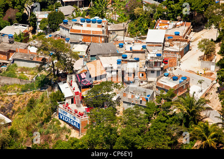 N'Favela Vidigal Rio de Janeiro Brésil UPP headquarter Unidade de Policia Pacificadora pacifier l'unité de police Banque D'Images