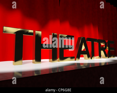Mot de théâtre sur scène représentant l'extrémité ouest de Broadway ou d'intérim Banque D'Images