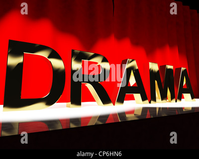 Mot de théâtre sur scène représentant l'extrémité ouest de Broadway ou d'intérim Banque D'Images