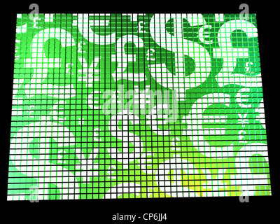Symboles de devises sur Compter écran montre les taux de change et les finances Banque D'Images