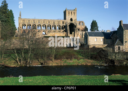 Royaume-uni - Ecosse - Midlothian - Roslin. La Chapelle de Rosslyn (fondée en 1446 par William St Clair). Les ruines de l'abbaye Banque D'Images