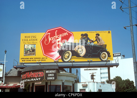 Jackson cinq billboard sur le Sunset Strip, circa 1975 Banque D'Images