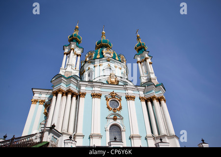 St Andrew's Church à Kiev, Ukraine. Banque D'Images