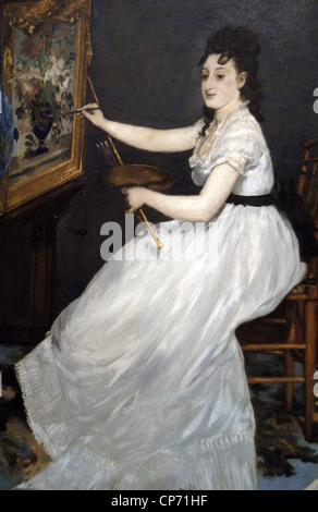 Edouard Manet (1832-1883). Le peintre français. Eva Gonzales, 1870. Huile sur toile. Galerie nationale. Londres. L'Angleterre. UK. Banque D'Images