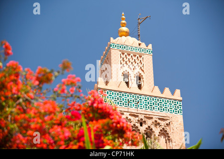 La mosquée Koutoubia à Marrakech, Maroc. Banque D'Images