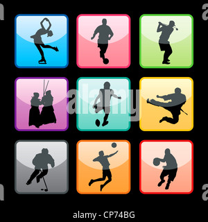 Jeu de silhouettes Sport Banque D'Images