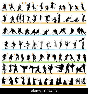 Jeu de silhouettes Sport Banque D'Images