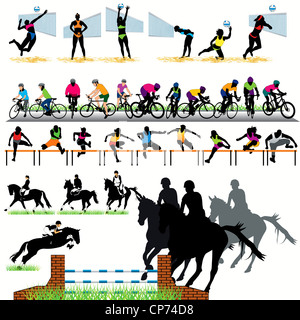 Jeu de silhouettes Sport Banque D'Images