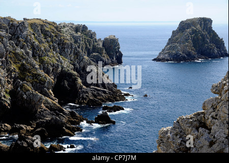 Les Tas de Pois de la pointe de Pen-Hir,île de Crozon près de Camaret, Finistère,Bretagne,Bretagne,France Banque D'Images