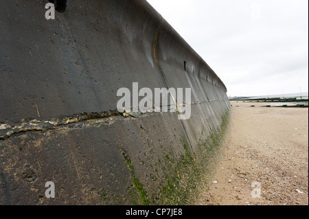 Sea wall protection contre l'érosion côtière à Hunstanton, Norfolk. Banque D'Images