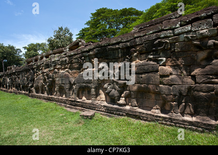 Terrasse des éléphants. Angkor. Cambodge Banque D'Images