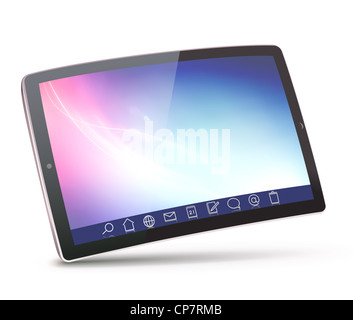 Illustration de classy tablet PC avec une barre d'icônes Banque D'Images