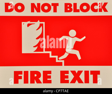 Ne pas bloquer l'enseigne de sortie Banque D'Images