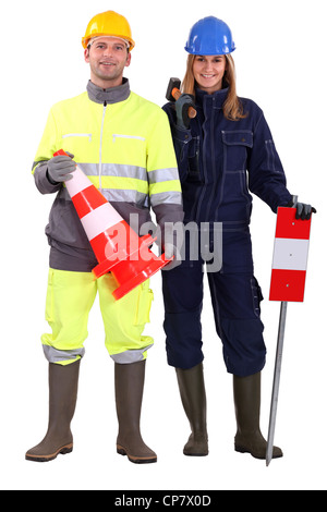 Les travailleurs de la construction civile Banque D'Images