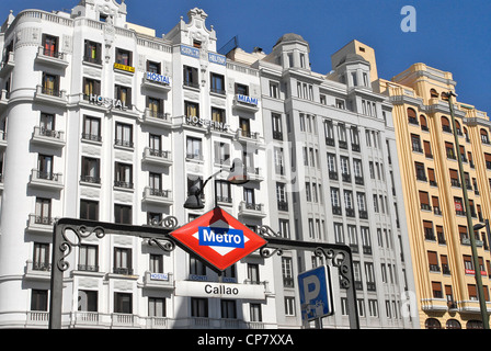 Bâtiments baroques Gran Via Madrid Espagne Banque D'Images