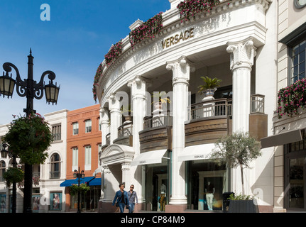 Rodeo Drive, Beverly Hills, Los Angeles, Californie, CA, USA - Versace magasin de produits de luxe Banque D'Images