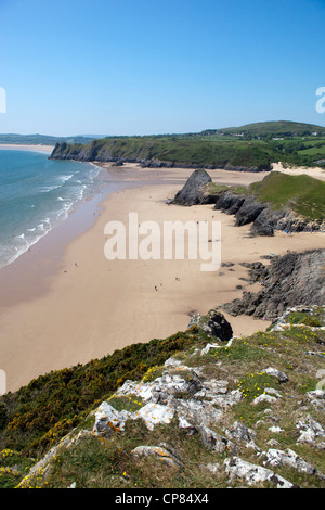 Trois Cliffs Bay Gower South Wales UK Banque D'Images