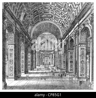 Historische, zeichnerische Darstellung, die Peterskirche en rom, Vatikan, Italien, de l'oder Petersdom, Basilique Saint-Pierre, Petersbas Banque D'Images