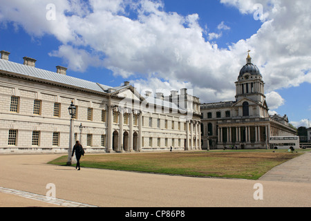 L'Old Royal Naval College sur la Tamise à Greenwich, London England UK Banque D'Images