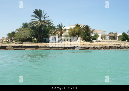 Vue d'El Gouna resort apartments, island, Egypte, mer Rouge Banque D'Images