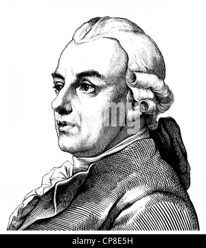 Gotthold Ephraim Lessing, 1729 - 1781, un poète allemand de la lumières, Historische Mischtechnik aus dem 19. Jahrhundert, Portra Banque D'Images