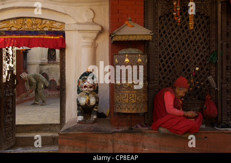 Stupa Bouddhiste Boudhanath, Katmandou, Népal Banque D'Images