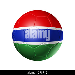 3D soccer ball avec l'équipe de Gambie drapeau. isolated on white with clipping path Banque D'Images