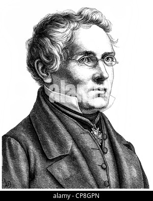 Karl August Varnhagen von Ense, 1785 - 1858, un historien allemand, conteur et diplomate, Historische Mischtechnik aus dem 19. Jah Banque D'Images