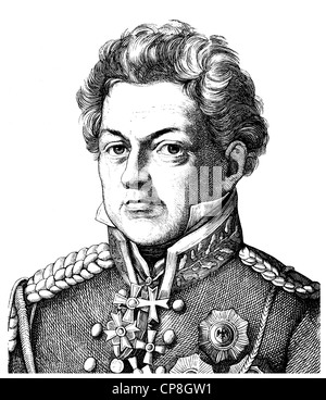 August Wilhelm Antonius Graf Neidhardt von Gneisenau, 1760 - 1831, le feld-maréchal prussien, Historische Mischtechnik aus dem 19. J Banque D'Images