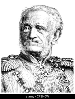 Friedrich Heinrich Ernst Graf von Wrangel, 1784 - 1877, le feld-maréchal prussien, Historische Mischtechnik aus dem 19. Jahrhundert, Banque D'Images