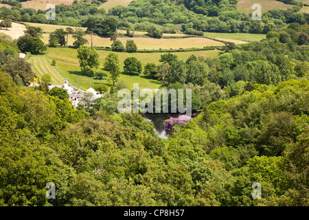 Canonteign falls sur le canonteign estate dans la Teign Valley sur le bord du Dartmoor National Park, Devon, UK. Banque D'Images