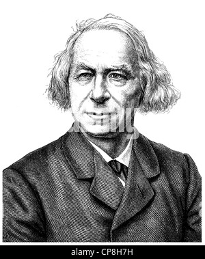 Karl Friedrich von Gerok, 1815 - 1890, un théologien et poète allemand, Historische Mischtechnik aus dem 19. Jahrhundert, Portrait von Banque D'Images