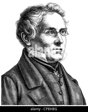 Karl August Varnhagen von Ense, 1785 - 1858, un historien allemand, conteur, biographe et diplomate, Historische Mischtechnik aus Banque D'Images