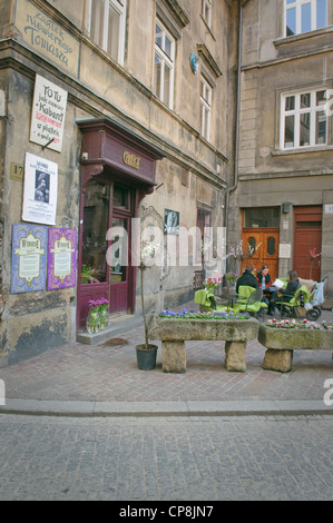 Camelot Cafe à St Thomas Street, Cracovie, Pologne. Banque D'Images