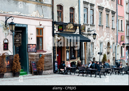 Scène de rue à Lublin, Pologne Banque D'Images