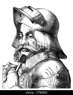 Gottfried Götz von Berlichingen zu Hornberg, 1480 - 1562, un royaume franc chevalier, Allemagne, Historische Mischtechnik aus dem 19. Banque D'Images