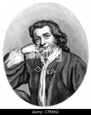 Thomas Otway, 1652 - 1685, un dramaturge anglais, Historische Mischtechnik aus dem 19. Jahrhundert, Portrait von Thomas Otway, 1652 Banque D'Images