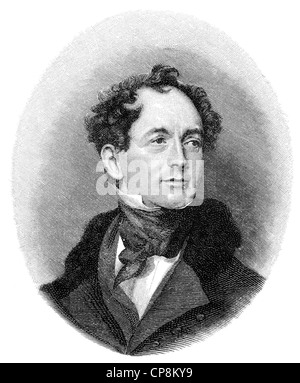 Thomas Moore, 1779 - 1852, un poète irlandais, écrivain, traducteur, et chanteur de ballades, Historische Mischtechnik aus dem 19. Jahrhundert, Banque D'Images