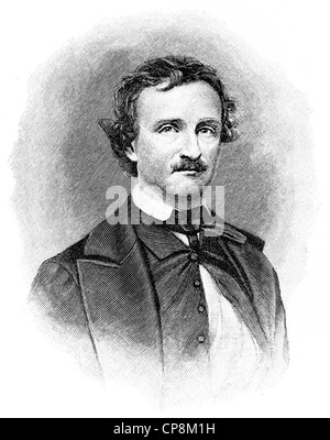 Edgar Allan Poe, 1809 - 1849, un écrivain américain, Historische Mischtechnik aus dem 19. Jahrhundert, Portrait von Edgar Allan Poe, 1 Banque D'Images