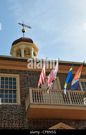 Ancien palais de justice de New Castle de New Castle, Delaware construit en 1732 Banque D'Images