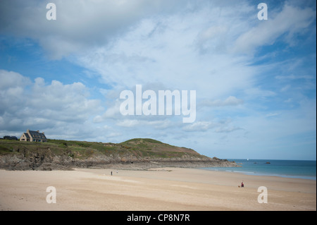 La plage du Longchamp à Saint-Lunaire, une station balnéaire entre St-Briac et Saint-Malo, sur la côte nord de la Bretagne Banque D'Images