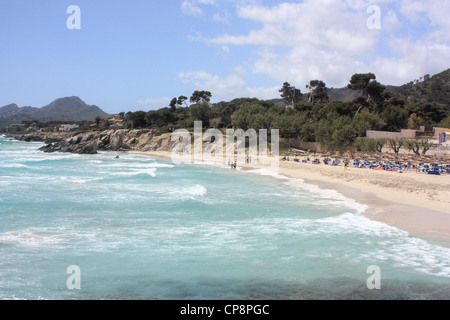 Plage de Cala Ratjada, l'île de Majorque, Espagne Banque D'Images