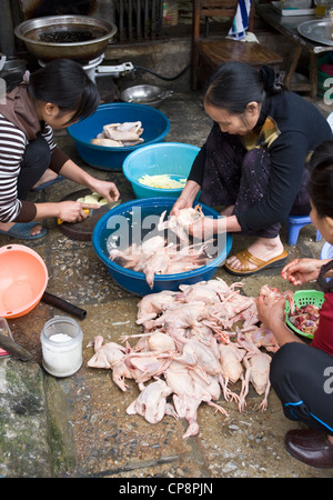 La préparation du marché en plat de poulet Banque D'Images