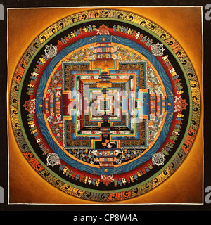 Mandala - Thangka peinture bouddhiste du Népal Banque D'Images