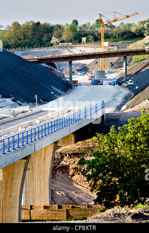 Construction d'neu d'autoroute en Allemagne Banque D'Images